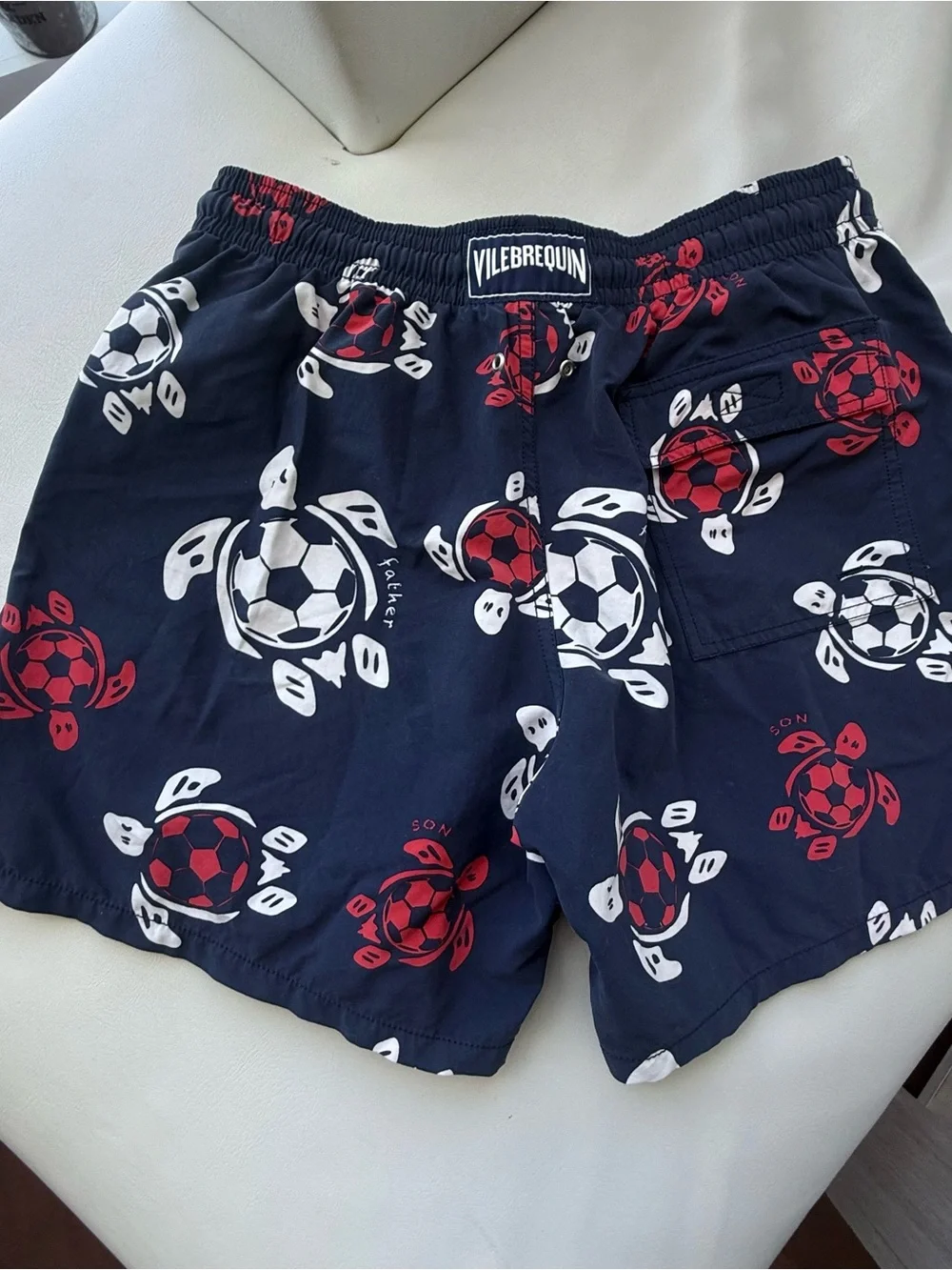 Swimwear Trunks Vilebrequin L blue Turtle soccer with wet bag ⚽️